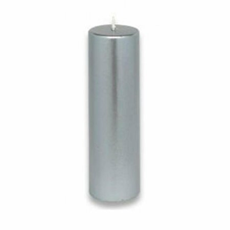 ZEST CANDLE CPZ-123-24 2 x 6 in. Metallic Silver Pillar Candle, 24PK CPZ-123_24